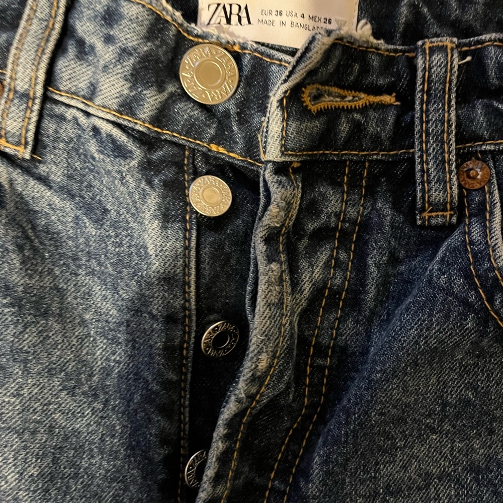 zara straight leg high rise jeans size 4/size 26 - Picture 2 of 3
